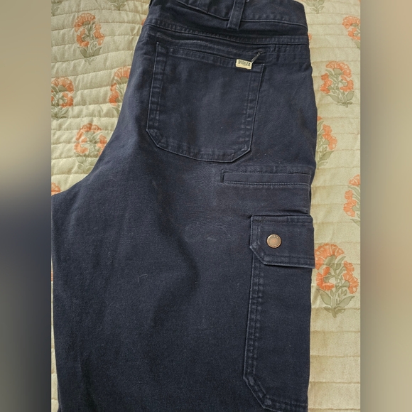 Duluth Dark Blue Cargo Pants Size Slim Leg 14X35 Firehose Curvesetter - Picture 3 of 6